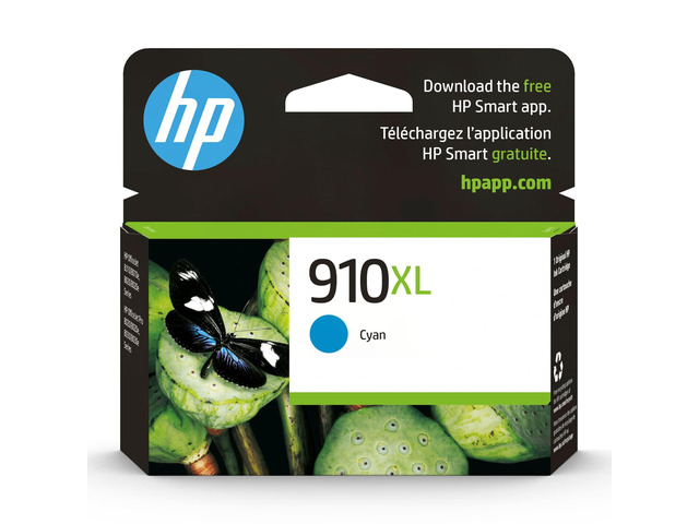 910XL Cyan High-Yield Ink Cartridge Works with OfficeJet 8010, 8020, Pro 8020, 8030 Eligible for Instant Ink 3YL62AN