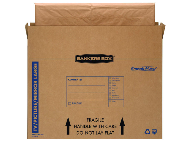 4-Pack Large TV/Picture/Mirror Moving Boxes Protect TVs, mirrors, and framed art with rigid moving boxes sized for flat, fragile items