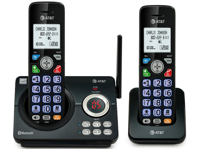 DECT 6.0 Cordless Phone, 2-Handset Smart Call Blocker, Bluetooth Connect to Cell, Caller ID Announce, Answering Machine DL72279