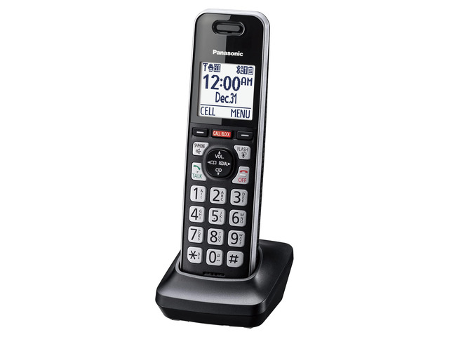 Additional Cordless Phone Handset, Advanced Call Block, Compatible with KX-TGF94x and KX-TGF97x Series - KX-TGFA97B (Black with Silver Trim)