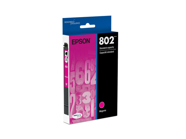 802 Genuine Standard Capacity Magenta Ink Cartridge T802320 Works With WorkForce Pro WF-4720 WF-4730 WF-4734 WF-4740 Inkjet Printers