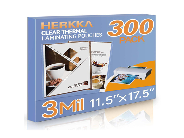 300 Pack Laminating Sheets, Hold 11 x 17 Inch Sheet, 3 Mil Clear Thermal Laminating Pouches 11.5 x 17.5 Inch Lamination Sheet Paper for Laminator,...