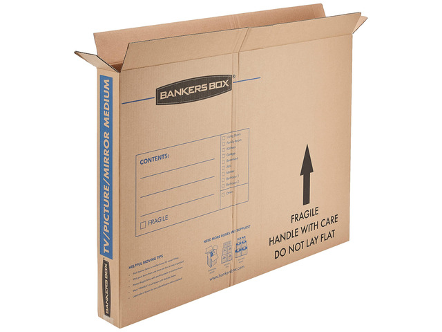 4-Pack Medium TV/Picture/Mirror Moving Boxes Protect TVs, mirrors, and framed art with rigid moving boxes sized for flat, fragile items