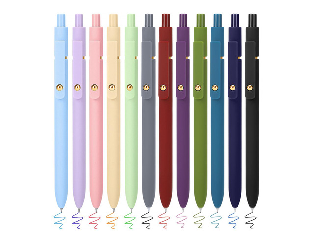 Colored Gel Pens 12 Pack 0.7mm Medium Point Pens for Journaling Quick-Dry Ink, Smooth Writing Colorful Pens for Note Taking, Doodling, Aesthetic...