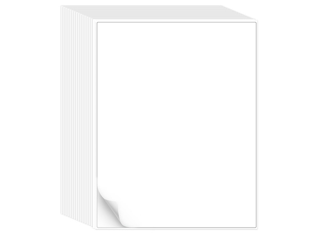 L LIKED 100 Matte Printable White Sticker Paper Full Sheet Labels 8.5'x 11' 100 sheets, strong adhesive, laser/inkjet compatible, smudge-free, for...