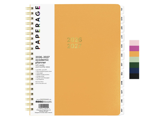 Academic Planner, Weekly & Monthly Planner & Calendar, 12-Months, July 2026 - June 2027, (9.5' x 11'), School & Student Planning Agenda with Tabs,...