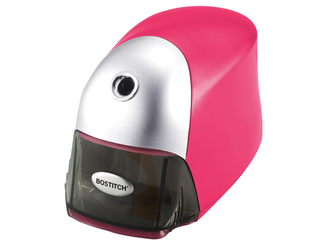 Office QuietSharp Executive Heavy Duty Electric Pencil Sharpener for 65% Faster Sharpening and 6X Longer Cutter Life - Colored Pencil Compatible, Pink