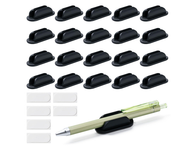20 Pack Adhesive Pencil Holders for Desk,Silicone Flexible Pen Holder for Wall, Office, School,Home,Classroom Must Haves,Teacher Supplies...