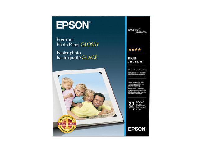 Premium Photo Paper Glossy 11x14 20 sheets S041466 High-gloss, heavyweight paper creates durable, smudge- and water-resistant photos for albums and...