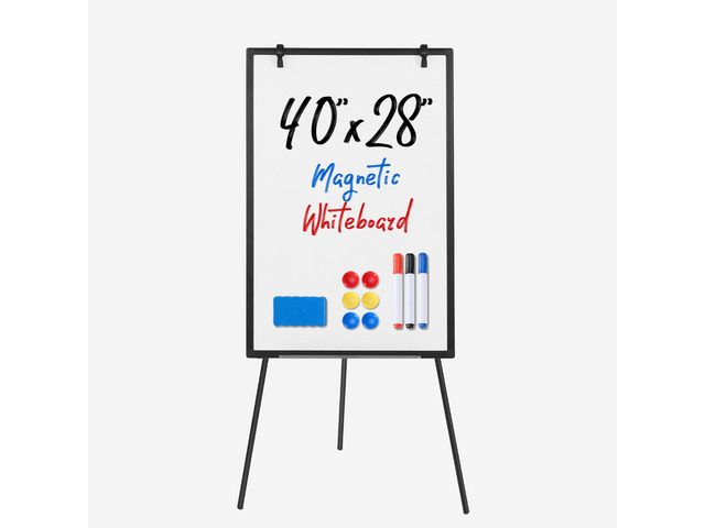 40' x 28' Magnetic White Board with Stand, Standing Dry Erase Board, Whiteboard with 1 Dry Eraser & 2 Multicolor Markers & 4 Magnetic Pins,...