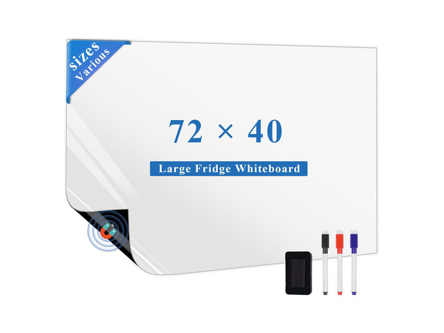Magnetic Fridge Whiteboard Sheet: Cover Rust and Refresh Your Space Full-Back Magnet Design Hides Worn Marks and Scratches - 72' x 40' Dry Erase...