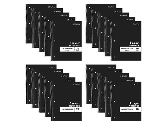 1 Subject Spiral Notebook College Ruled, 140 Pages 70 Sheets, 8 x 10.5 in, 3-Hole Punched, School Notebook, Writing Notebook, Students, Study:...