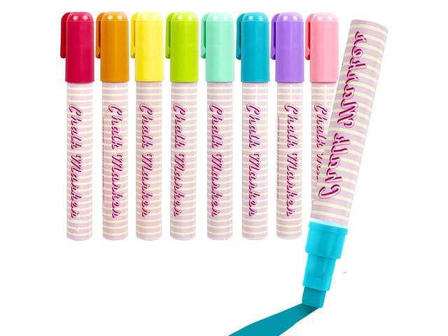 Window Chalk Markers for Cars Glass Washable, 8 Colors Macaron Jumbo Liquid Chalk Marker Pens with 10mm 3 in 1 Nib Wide Tip, Chalkboard Markers Car...
