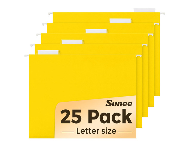 Hanging File Folders, 25 Pack Letter Size Hanging File Folders with 1/5-Cut Tabs, Ideal for Home and Office Organization and Papers...