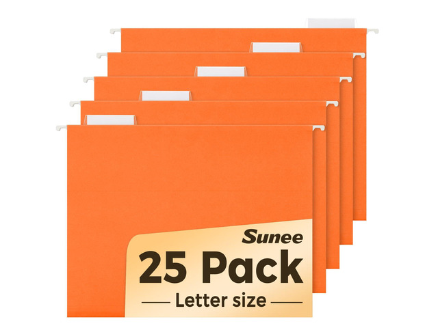 Hanging File Folders, 25 Pack Letter Size Hanging File Folders with 1/5-Cut Tabs, Ideal for Home and Office Organization and Papers...