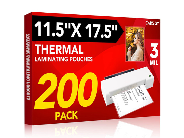 200 Pack Laminating Sheets, Hold 11 x 17 Inch Sheet, 3 Mil Clear Thermal Laminating Pouches 11.5 x 17.5 Inch Lamination Sheet Paper for Laminator,...