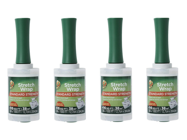 Brand Stretch Wrap Roll, Clear, 5 inches by 1000 feet, 285849, Set of 4