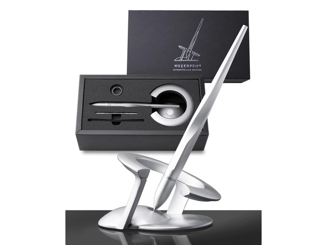Hoverpen Interstellar - Ballpoint Pen, Starlight Silver Magnetic Features, German-engineered Ballpoin Pen Refill