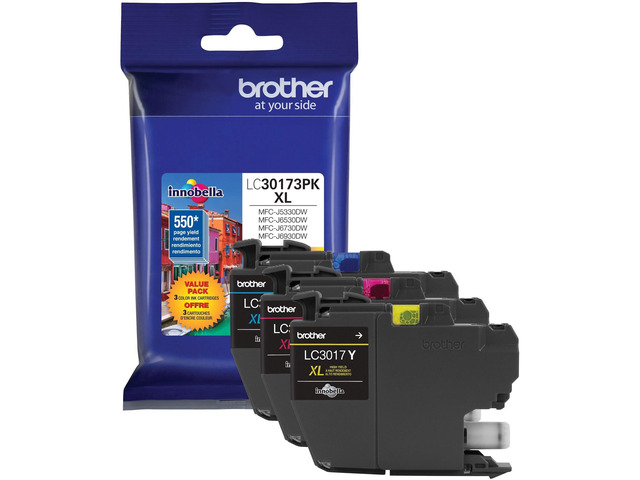 Printer LC30173PK High Yield XL 3 Pack Ink Cartridges- 1 Ea: Cyan/Magenta/Yellow Ink
