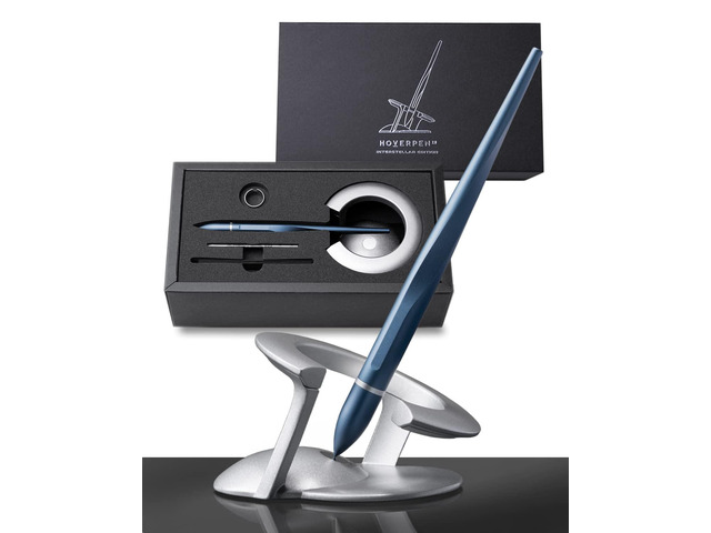 Hoverpen Interstellar - Futuristic Luxury Pen Aerospace Alloys, Unique Aesthetic, Free Spinning Executive Pen, Gifts for Men & Women (Neptune Blue)