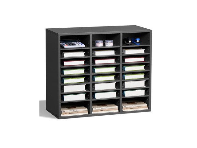 Literature Organizer, 24 Compartments Office Mailbox with Adjustable Shelves, Wooden Mailbox Sorter Medium Density Fiberboard Office Home Classroom...