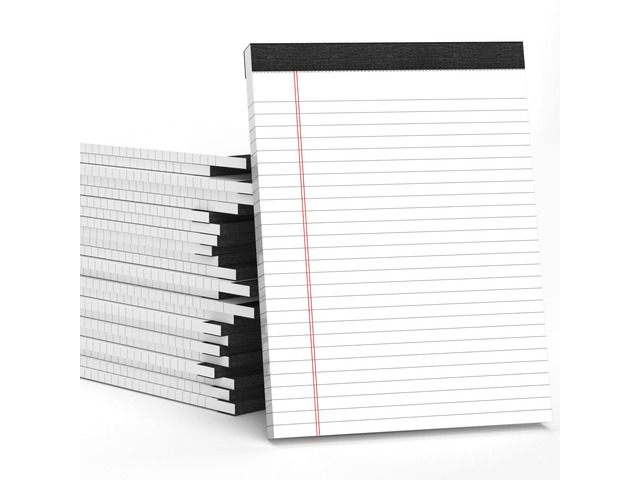 24 Pack Legal Pads 8.5 x 11 White Note Pads 8.5 x 11 Notepads Wide Ruled White Writing Pads of Paper 8.5 x 11 Legal Notepads 8.5 x 11 White Lined...