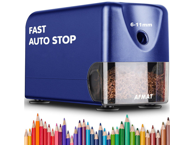 Heavy Duty Electric Pencil Sharpener for 6-11mm Colored Pencils, Classroom Pencil Sharpeners for Large Pencils, Auto Stop Pencil Sharpener Plug in,...
