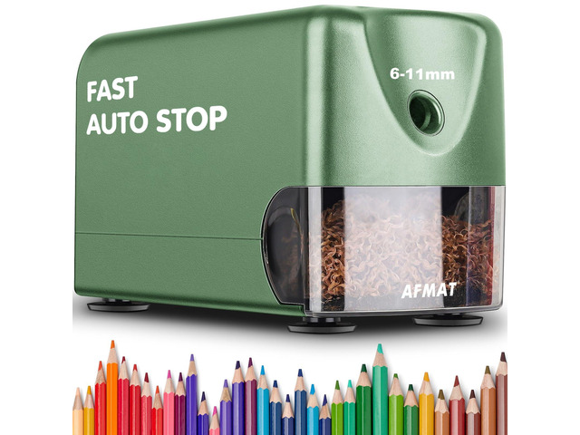 Heavy Duty Electric Pencil Sharpener, Auto Stop Classroom Pencil Sharpeners for 6-11mm No.2/Colored Pencils, Standard/Large Pencils, Fast Sharpen...