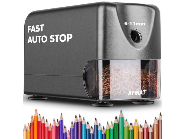 Heavy Duty Electric Pencil Sharpener, Auto Stop Classroom Pencil Sharpeners for 6-11mm No.2/Colored Pencils, Pencil Sharpener for Large Pencils,...