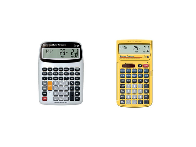44080 Construction Master Pro-Desktop Advanced Construction Math Feet-Inch-Fraction Calculator & 4019 Material Estimator Calculator,Yellow