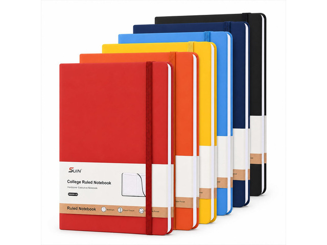 6 Pack A5 Hardcover Lined Journal Notebooks, 6 Colors, 200 Pages Each Six colors help organize subjects or projects; each notebook has a soft-touch...