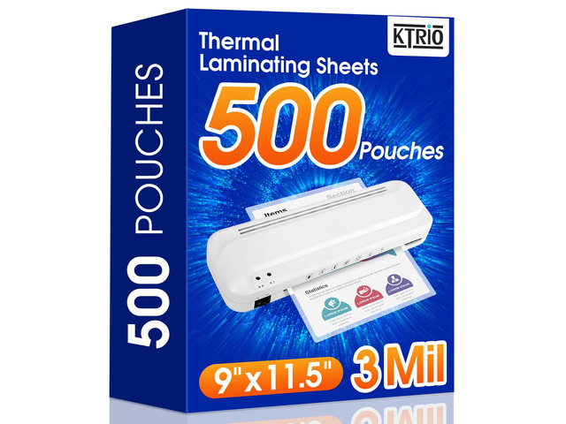 500 Pack Laminating Sheets 3 Mil, Hold 8.5 x 11 inch Documents, Menus Actual 9 x 11.5 Thermal Laminating Pouches, Clear Laminate Sheets for...