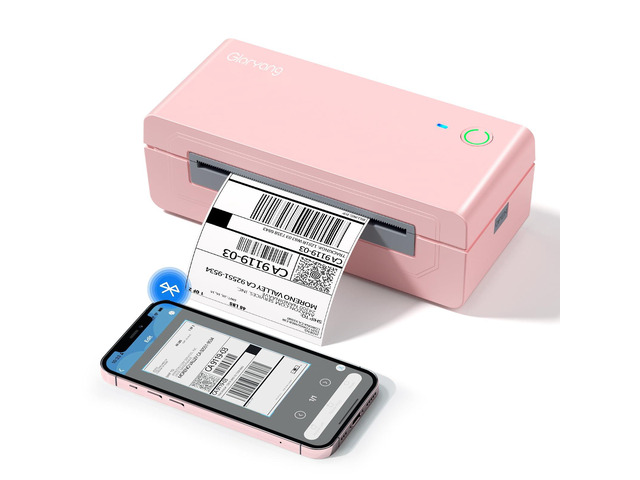Bluetooth Thermal Shipping Label Printer, 4X6 Inkless Label Machine for iOS, Android, Laptop, Wireless Printer for Small Business, Compatible with...