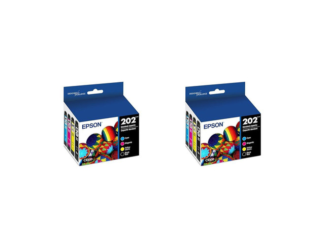 202 Claria Ink Standard Capacity Black & Color Cartridge Combo Pack (T202120-BCS) Works with Workforce WF-2860,Expression XP-5100,(Pack of 2)