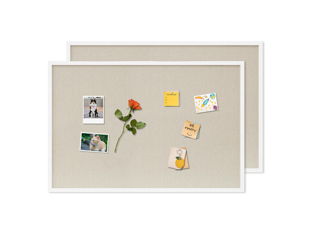 Cork Board with Linen White 2Pack,Bulletin Board 36'x24' Hanging Corkboards for Office Home School Message Board or Vision Board Decoration