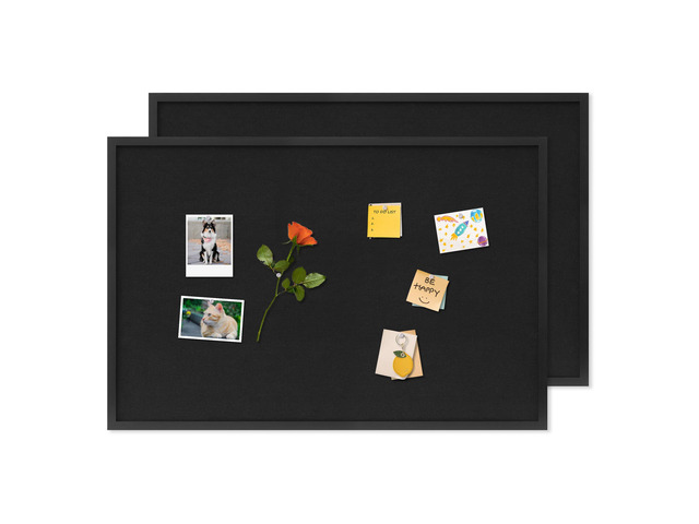 Cork Board with Linen Black 2Pack,Bulletin Board 36'x24' Corkboards for Office Home School Message Board or Vision Board Decoration