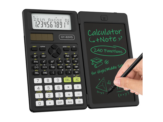 82MS Scientific Calculators School Supplies with Notepad Black Stuff Middle and High Back to School Girls Cute Stuff for Student, 240 Functions...