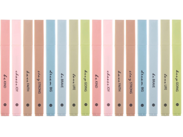 Bible Highlighters with Soft Chisel Tip, 16 Pack Assorted Colors Pens No Bleed, Quick Dry Set, Cute Aesthetic Markers, Bible Study Journaling...