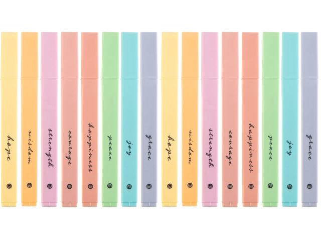 Bible Highlighters with Soft Chisel Tip, 16 Pack Assorted Colors Pens No Bleed, Quick Dry Set, Cute Aesthetic Markers, Bible Study Journaling...