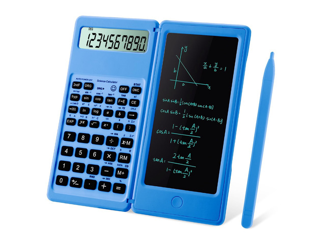 Scientific Calculators for Students, Blue Math Calculator with Notepad,10-Digit Large Screen, Classroom Must Haves for Middle High School Supplies...