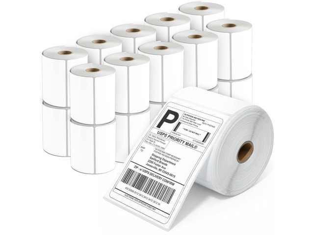 4' X 6' Direct Thermal Labels (5000 Count, 20 Rolls) - Printable Postage Shipping Labels for Packages and Returns - Compatible With Zebra and Rollo...