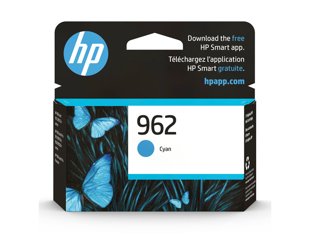 962 Cyan Ink Cartridge Works with OfficeJet 9010, Pro 9010, 9020 Eligible for Instant Ink 3HZ96AN