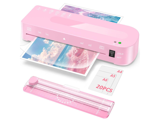9 Inch Laminator Machine with 20 Laminating Sheets, Hot & Cold with Trimmer A4 Laminating Machine for Office, School, Business and Home
