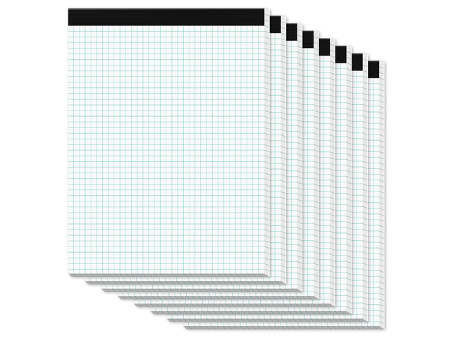 8 Pack Graph Paper Pads 8.5 x 11, 4x4 Quad Grid Paper Pad 8-1/2' x 11' White Quadrille Pad, Easy Tears Off Design, Grid Notebook 8-1/2 x 11, White...