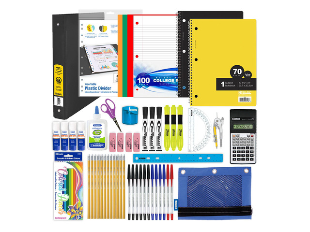 65-Piece Middle & High School Kit, Math & Geometry, 65-Case bundles writing, geometry tools in