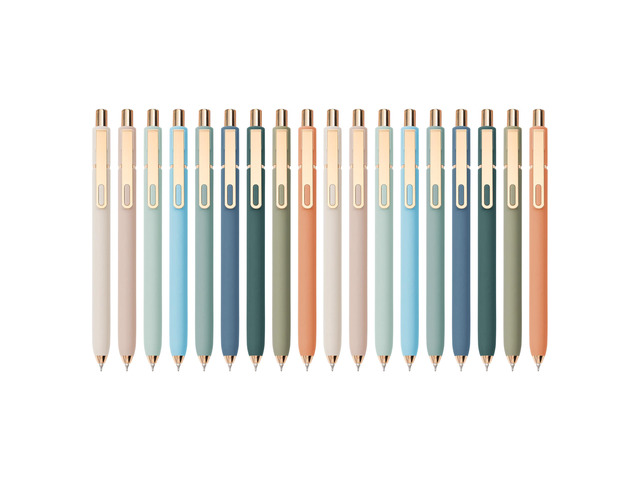 Gel Pens Black Ink Pens for Office 0.5mm Fine Point Pen Smooth Writing Retractable (Metal gold clip-18 pcs)