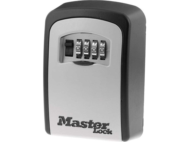 5-Key Combination Safe Black/Silver 5401D Wall Mounted Key Lock Box For Realtors, Landlords, Property Managers For Secure Key Storage, Resettable...