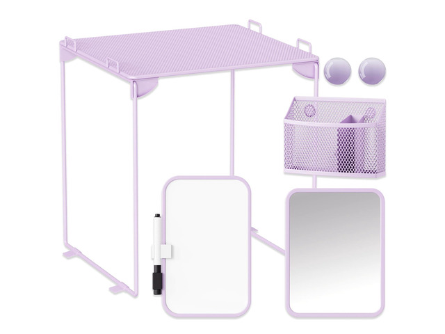 Locker Accessories with Locker Shelf, Magnetic Mirror, Magnetic Pen Holder, Magnetic Small Whiteboard, Back to School Essentials Locker...