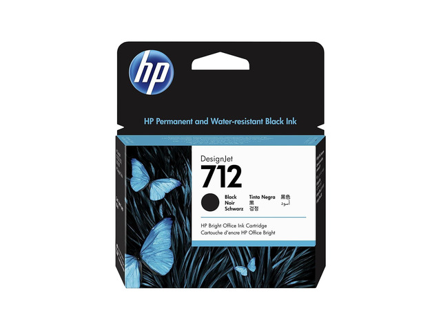712 Black 80-ml Genuine Ink Cartridge (3ED71A) for DesignJet T650, T630, T230, T210 & Studio Plotter Printers