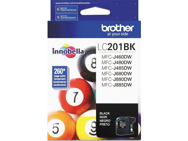 Genuine Standard Yield Black Ink Cartridge, LC201BK, Replacement Black Ink, Page Yield up to 260 Pages, Amazon Dash Replenishment Cartridge